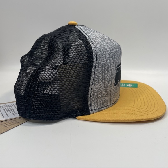 Prana Van Life Journeyman Snapback Mesh Trucker Hat Yellow Black Heather NWT - Picture 4 of 5